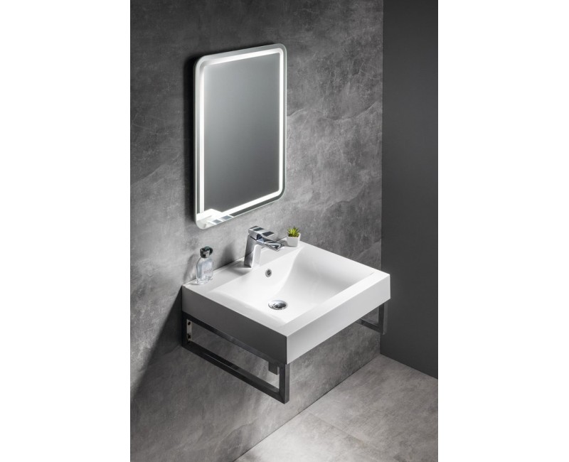 Зеркало для ванной Sapho NYX со LED подсветкой 50x70 см, алюминий NY050