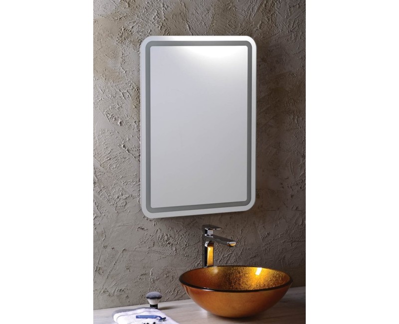 Зеркало для ванной Sapho NYX со LED подсветкой 50x70 см, алюминий NY050