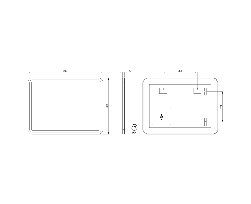 Зеркало для ванной Sapho NYX со LED подсветкой 60x80 см NY060