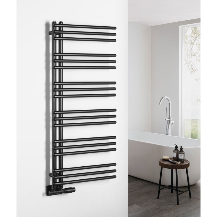 Dvieļu žāvētājs / Radiators AQUALINE Poseidon 114x45cm, 379W, melns PS411B Dvieļu žāvētājs / Radiators AQUALINE Poseidon 114x45cm, 379W, melns PS411B