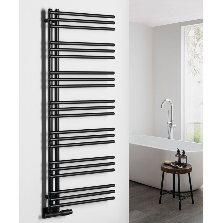 Dvieļu žāvētājs / Radiators AQUALINE Poseidon 134x55cm, 501W, melns PS513B Dvieļu žāvētājs / Radiators AQUALINE Poseidon 134x55cm, 501W, melns PS513B