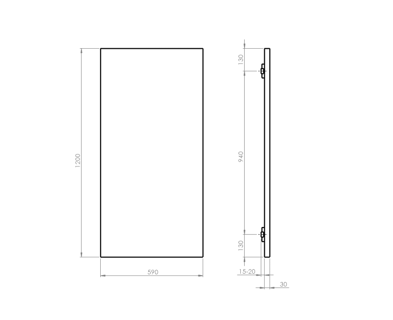 Dvieļu žāvētājs / Radiators Sapho ENIS 60x122cm, 600W Melns Metēts RH600B