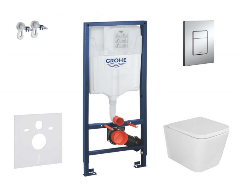 Комплект Grohe рама Rapid SL , WC унитаз Kielle Arkas Rimless  +кнопка Skate Cosmopolitan +кришка Soft Close 11BA1102