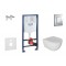 Tualetes poda komplekts Grohe rāmis Rapid SL+WC Kielle Oudee Rimless +hromēta poga Skate Cosmopolitan+vāks Soft Close 11BA1104
