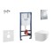 Tualetes poda komplekts Grohe rāmis Rapid SL+WC pods Kielle Gaia Rimless Hromēta poga Skate Cosmopolitan +vāks SoftClose 11BA1105
