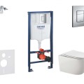Tualetes poda komplekts Grohe rāmis Rapid SL+WC pods Kielle Gaia Rimless poga Skate Cosmopolitan+vāks SoftClose 11BA1106