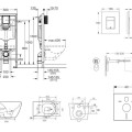 Tualetes poda komplekts Grohe rāmis Rapid SL+WC pods Kielle Gaia Rimless poga Skate Cosmopolitan+vāks SoftClose 11BA1106