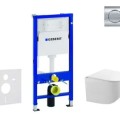 Tualetes poda komplekts Geberit Duofix rāmis ar Hromētu pogu Delta01 pods Kielle Gaia Rimlessun SoftClose Vāku