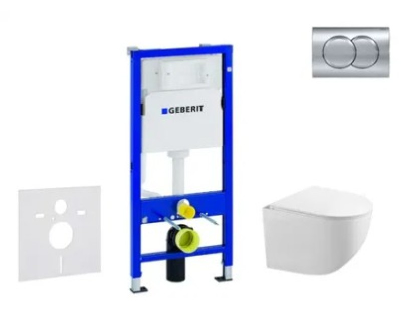 Tualetes poda komplekts Geberit Duofix rāmis ar Hromētu pogu Delta01 pods Kielle Gaia Rimlessun SoftClose Vāku