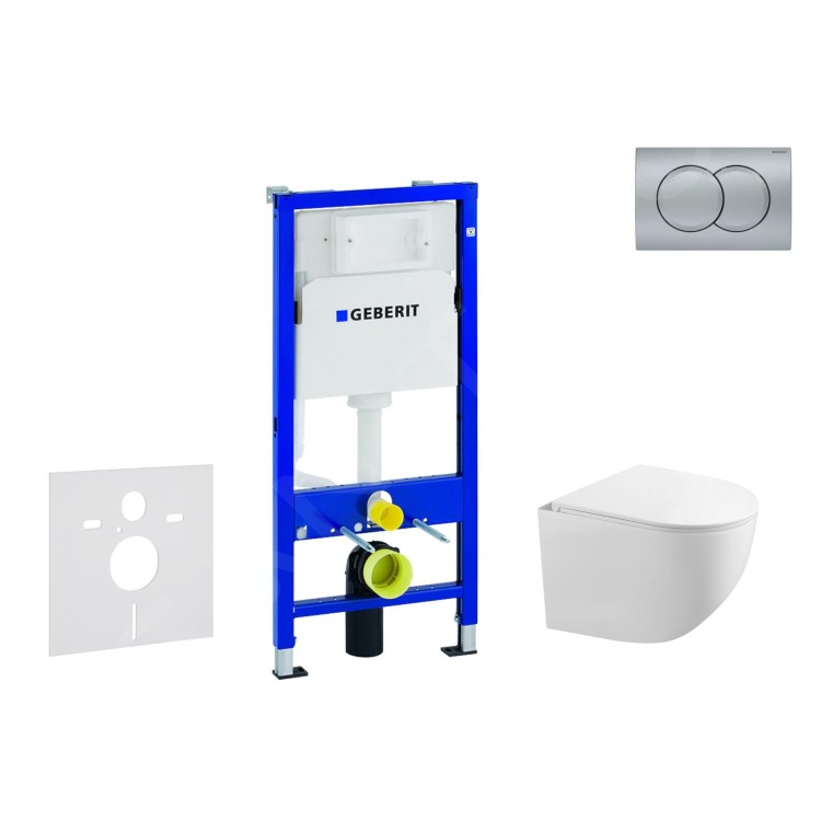 Комплект Geberit с рамой Duofix и черной кнопкой Delta01 подвесной унитаз Kielle Gaia Rimless и крышка SoftClose Комплект Geberit с рамой Duofix и черной кнопкой Delta01 подвесной унитаз Kielle Gaia Rimless и крышка SoftClose
