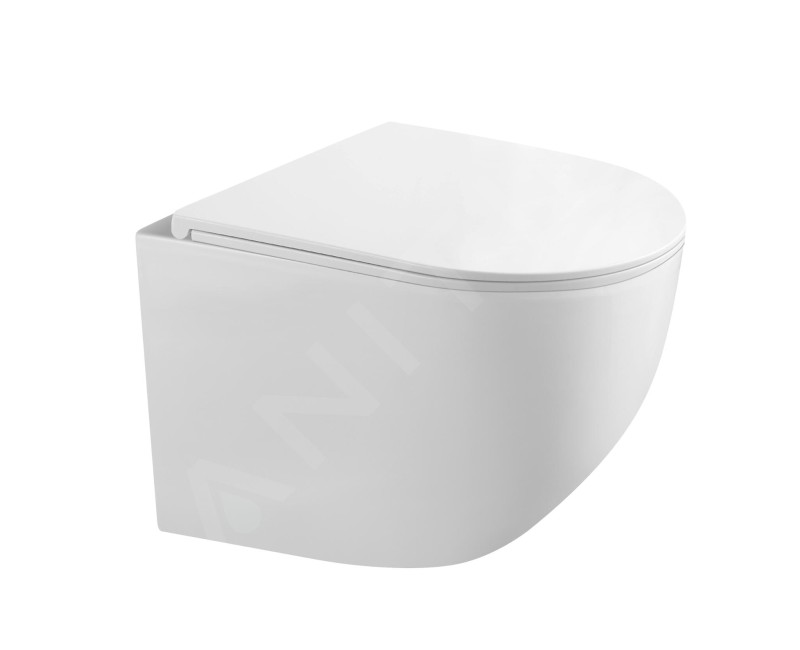 Tualetes poda komplekts Geberit Duofix rāmis ar baltu Delta01 pogu, pods Kielle Gaia Rimless un SoftClose Vāku