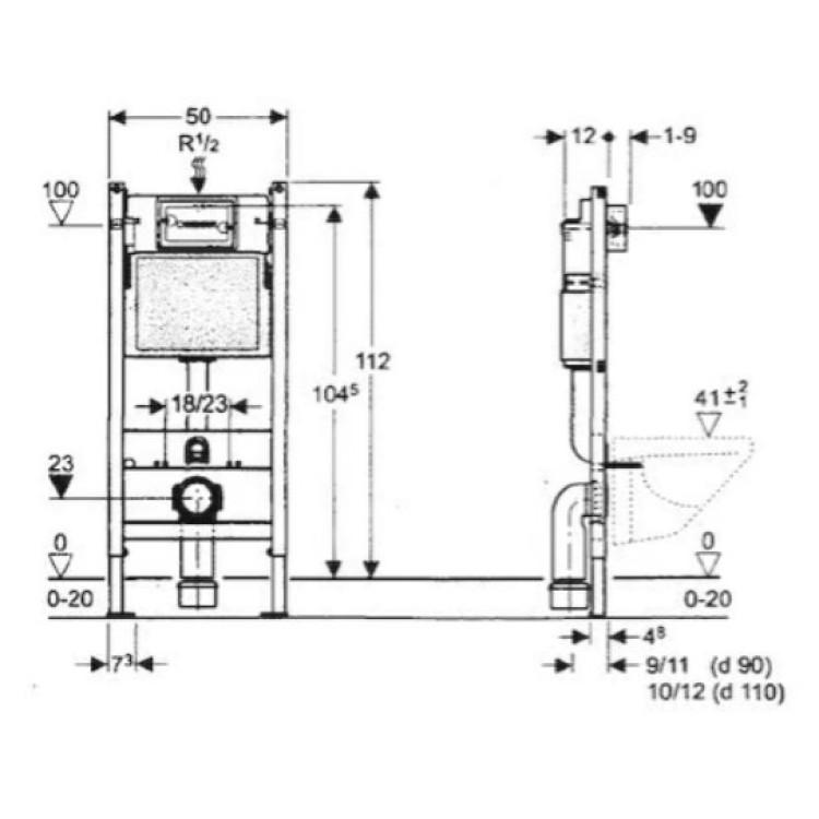 Комплект Geberit рамa Duofix и белой кнопкой Delta01, подвесной унитаз Gaia Rimless с крышкой SoftClose Комплект Geberit рамa Duofix и белой кнопкой Delta01, подвесной унитаз Gaia Rimless с крышкой SoftClose