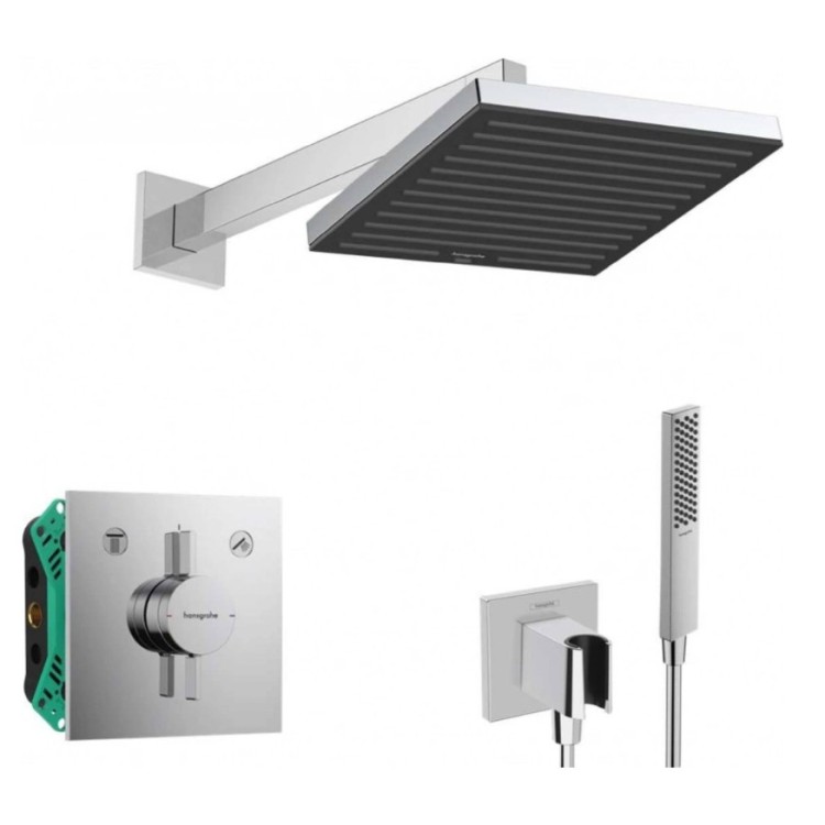 Dušas sistēma Hansgrohe iebūvējams ar galvas dušu un rokas dušu SANI21HHH001 Dušas sistēma Hansgrohe iebūvējams ar galvas dušu un rokas dušu SANI21HHH001