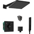 Душевая система Hansgrohe встраиваемая с верхним душем и ручным душем 21HHK401 Черный матовый