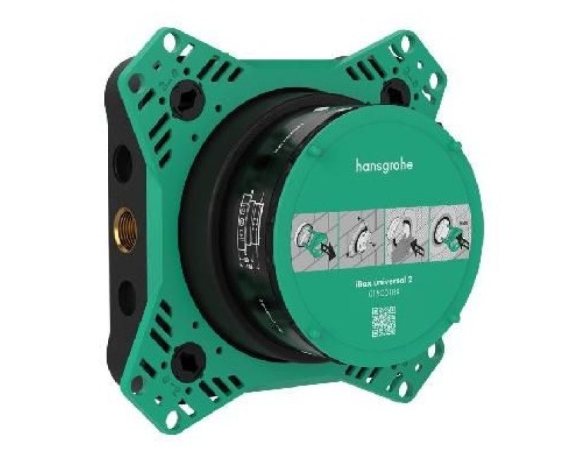 Душевая система Hansgrohe встраиваемая с верхним душем и ручным душем 21HHK401 Черный матовый