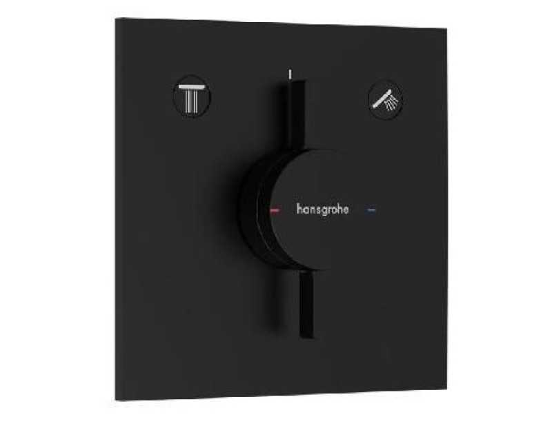 Душевая система Hansgrohe встраиваемая с верхним душем и ручным душем 21HHK401 Черный матовый