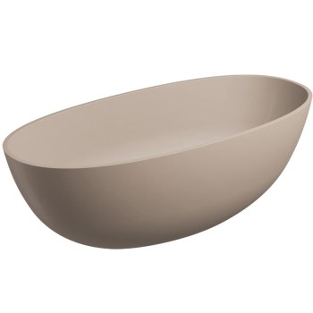 Brīvi stāvošā Vanna Omnires SHELL M+ Akmens masa 148 x 75 cm matt dune beige SHELL148WWDB