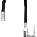 Смеситель для кухниSapho Sili с гибким изливом, черный/хром SR426