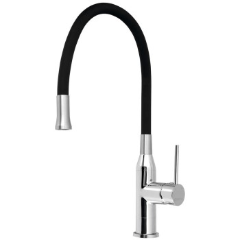 Смеситель для кухниSapho Sili с гибким изливом, черный/хром SR426