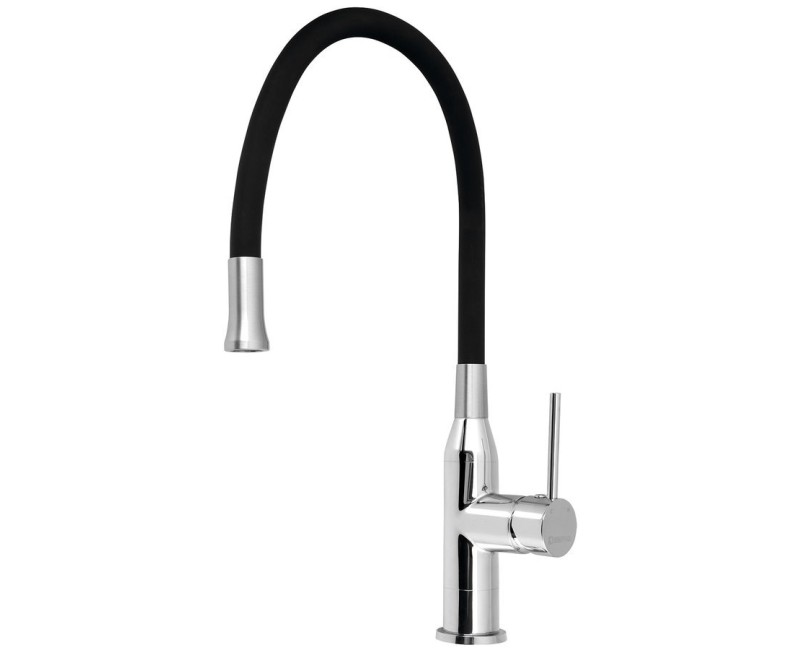 Смеситель для кухниSapho Sili с гибким изливом, черный/хром SR426