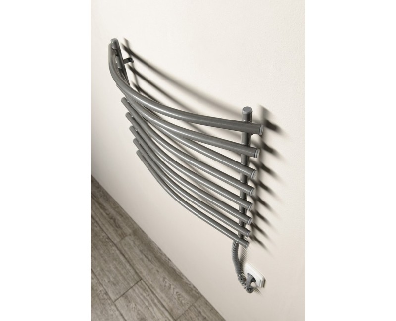 Dvieļu žāvētājs / Radiators AQUALINE Elektriskais 57x47cm, pelēks alumīnijs/metālisks RAL9007 SU210A