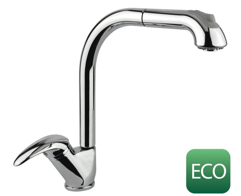 Virtuves maisītājs Sapho Axus ar izvelkamu dušas galvu, hroms 1112-72