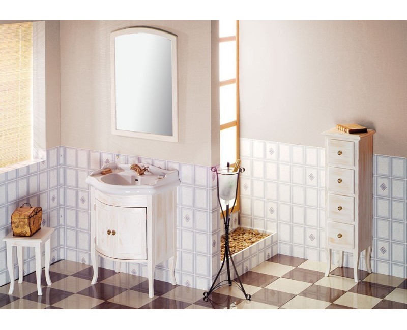 Vannas istabas spogulis Sapho Retro rāmī 65x91 cm, antīki balts 1685 1685