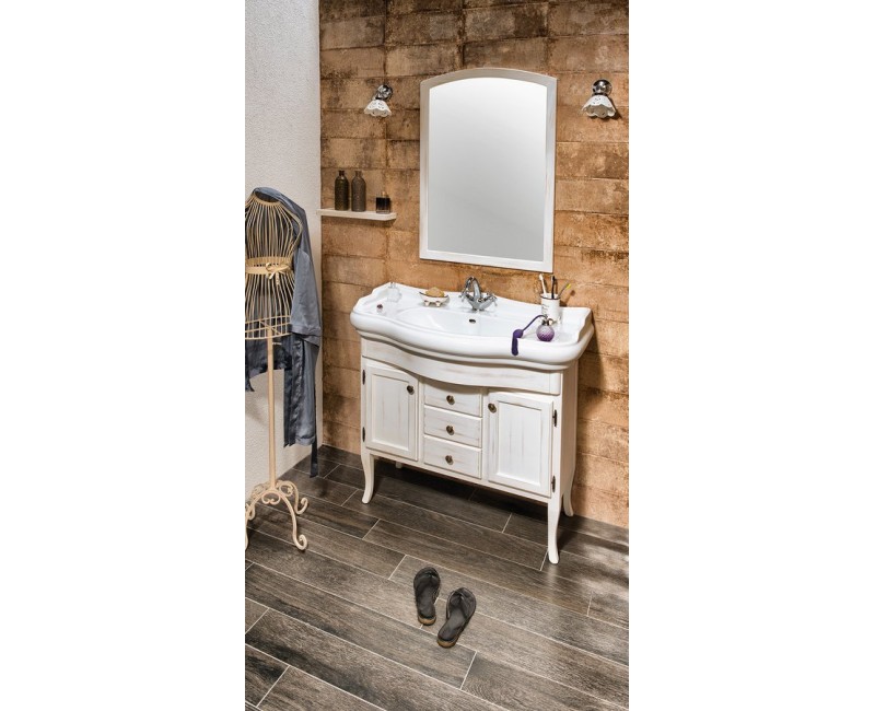 Vannas istabas spogulis Sapho Retro rāmī 65x91 cm, antīki balts 1685 1685