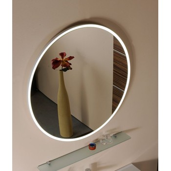 Vannas istabas spogulis Sapho Float ar LED apgaismojumu, diametrs 60 cm, balts 22559