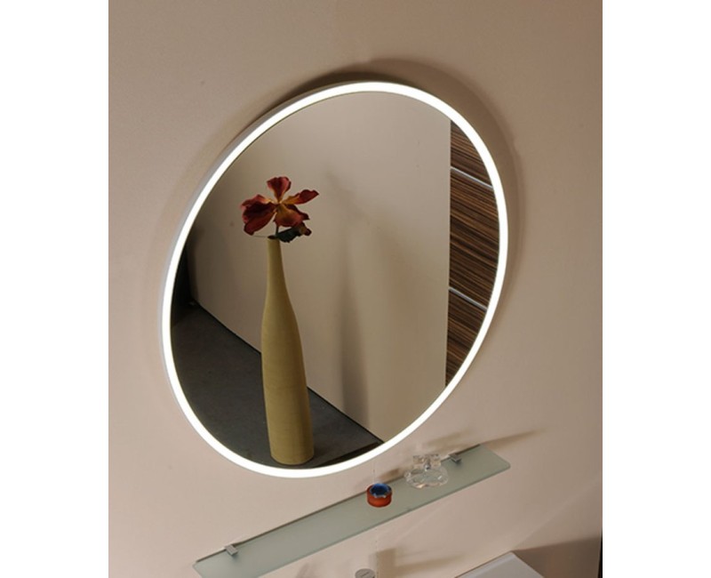 Vannas istabas spogulis Sapho Float ar LED apgaismojumu, diametrs 60 cm, balts 22559