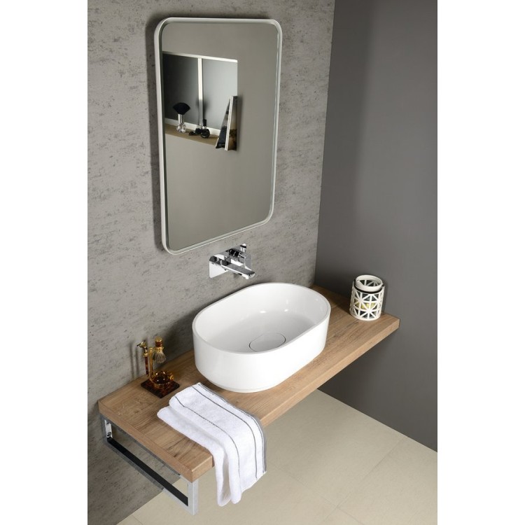 Vannas istabas spogulis Sapho Float ar LED apgaismojumu 60x80 cm, balts 22572
