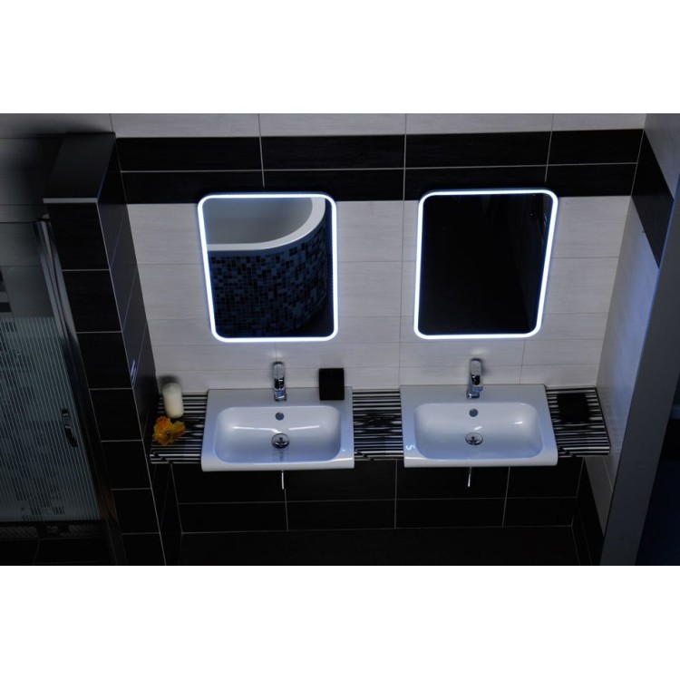 Vannas istabas spogulis Sapho Float ar LED apgaismojumu 60x80 cm, balts 22572