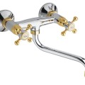 Смеситель для кухниSapho Reitano Rubinetteria Antea настенный хром/золото 3062