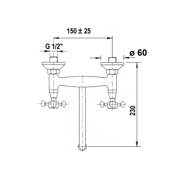 Смеситель для кухниSapho Reitano Rubinetteria Antea настенный хром/золото 3062