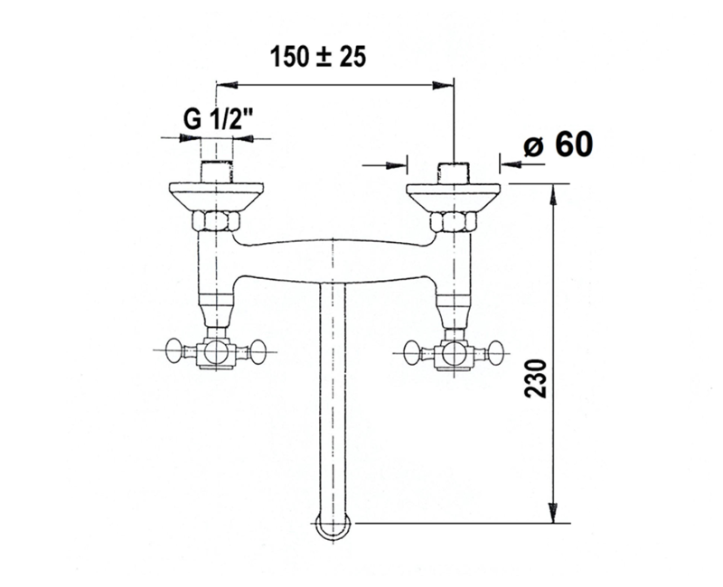 Смеситель для кухниSapho Reitano Rubinetteria Antea настенный хром/золото 3062