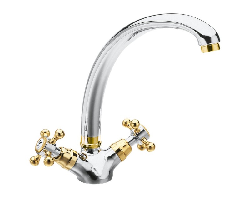 Смеситель для кухни Sapho Reitano Rubinetteria Antea хром/золото 3112