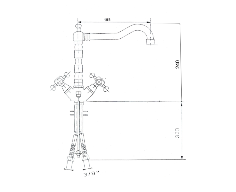 Virtuves maisītājs Sapho Reitano Rubinetteria Antea hroms 3121