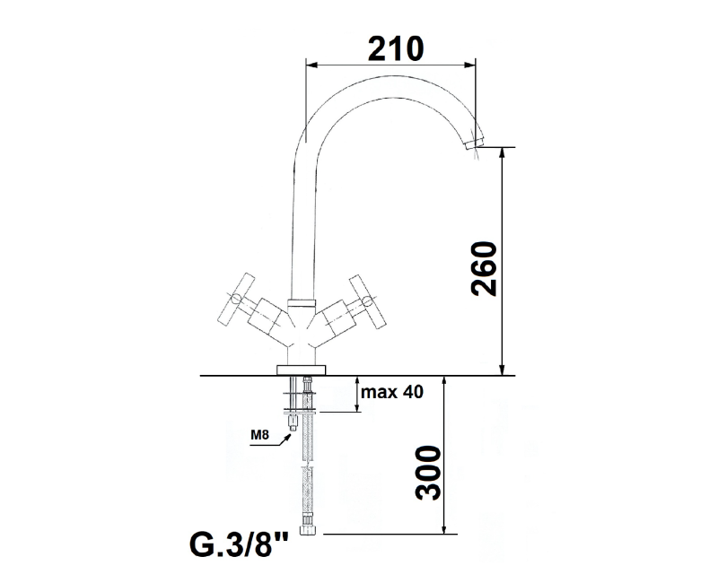 Смеситель для кухниSapho Reitano Rubinetteria Axia хром 509