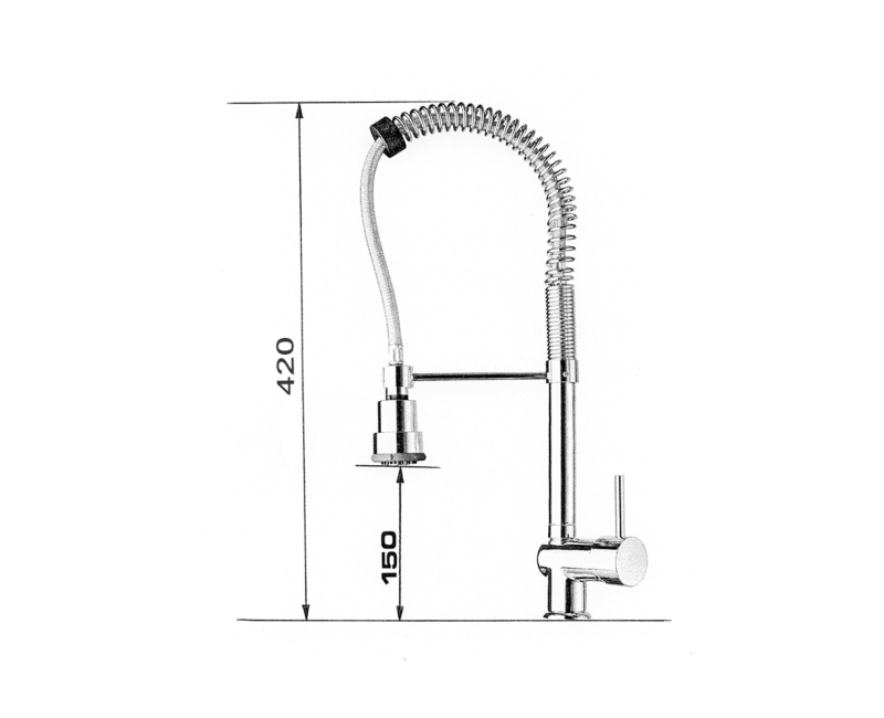 Смеситель для кухниSapho Rhapsody с выдвижной душевой лейкой, хром 5547