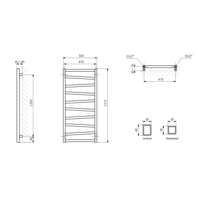 Dvieļu žāvētājs / Radiators Sapho ZIG 500x1572mm, Balts Matēts ZG516 Dvieļu žāvētājs / Radiators Sapho ZIG 500x1572mm, Balts Matēts ZG516