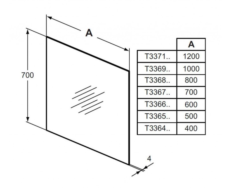 Зеркало для ванной Ideal Standard с подсветкой 40x70 см T3364BH