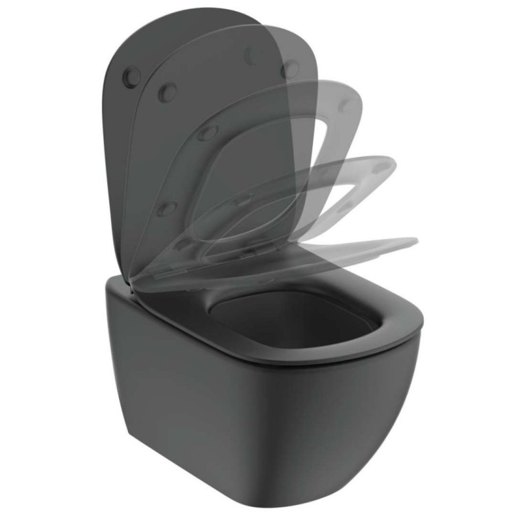 Подвесной унитаз Ideal Standard Tesi, с крышкой SoftClose, черный Подвесной унитаз Ideal Standard Tesi, с крышкой SoftClose, черный