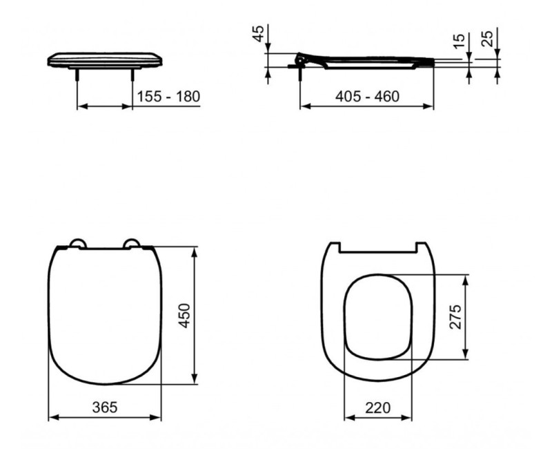 Кришка для унитаза Ideal Standard Tesi с функцией SoftClose, белое, T552201