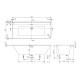 Vanna Villeroy & Boch Collaro 180x80cm Akrila, ar paneli, noteku un pārplūdes komplektu, balta UBA180COR9CL00VD01
