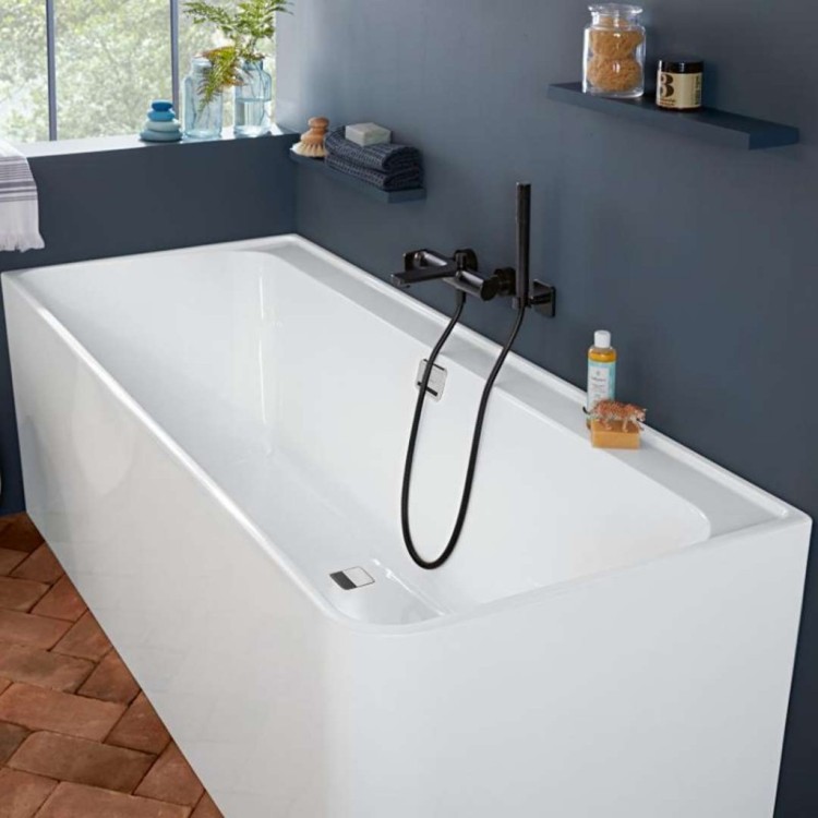 Vanna Villeroy & Boch Collaro 180x80cm Akrila, ar paneli, noteku un pārplūdes komplektu, balta UBA180COR9CL00VD01