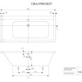 Vanna Villeroy & Boch Subway 190x90cm, Akrils, Alpu balta UBA199SUB2V-01