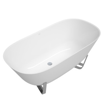 Brīvi stāvošā vanna Villeroy & Boch Antheus 155x75cm,  Quaryl®, Alpu balta UBQ155ANH7F400V-01