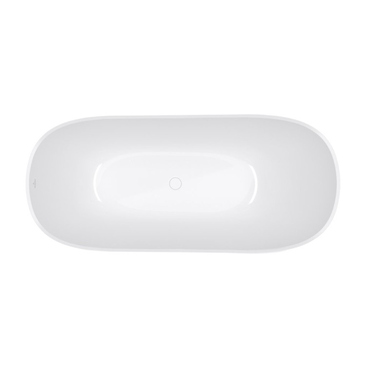 Brīvi stāvošā vanna Villeroy & Boch Theano 170x75cm, Akmens masas, SilentFlow, Alpu balta UBQ170ANH7F200TV01