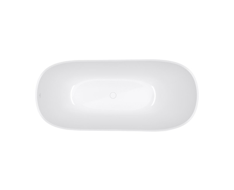 Brīvi stāvošā vanna Villeroy & Boch Theano 170x75cm, Akmens masas, SilentFlow, Alpu balta UBQ170ANH7F200TV01