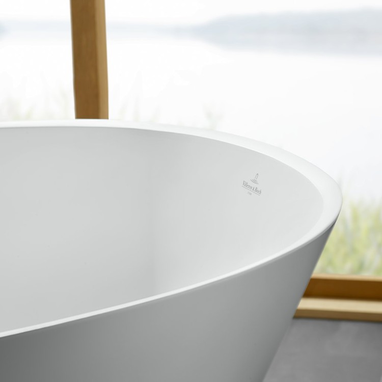 Brīvi stāvošā vanna Villeroy & Boch Theano Quaryl®, 170x75cm, Alpu balta UBQ170ANH7F200V-01 Brīvi stāvošā vanna Villeroy & Boch Theano Quaryl®, 170x75cm, Alpu balta UBQ170ANH7F200V-01